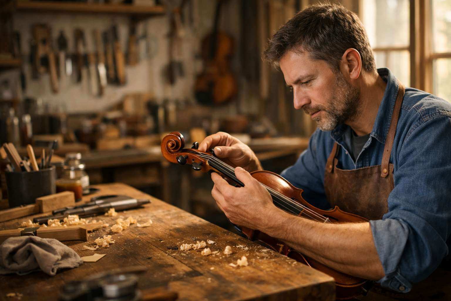 Master luthier at work